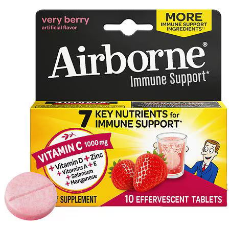 Airborne Immune Support Effervescent Tablets Verry Berry 10 pk., $15.00