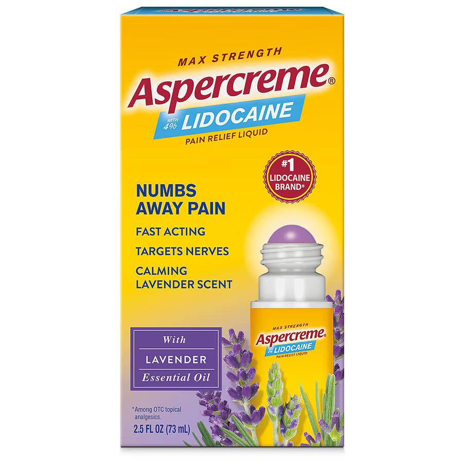 Aspercreme Lidocaine Roll-On Lavender 2.5 fl oz., $19.00