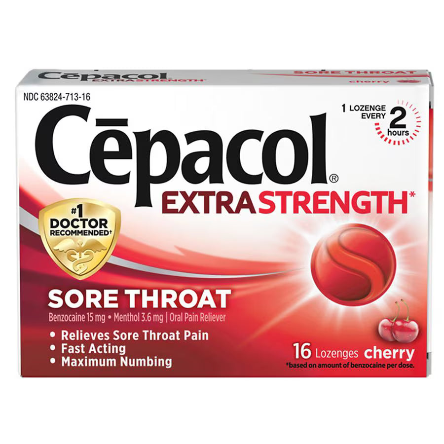 Cepacol Extra Strength Medicated Sore Throat Lozenges Cherry 16 pk., $11.00