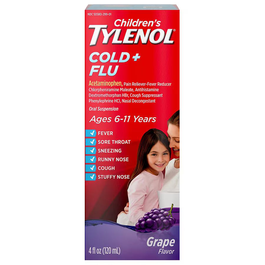Children's TYLENOL Cold + Flu Oral Suspension Grape 4 fl oz., $15.00