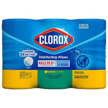 Clorox 3-In-1 Crisp Lemon Fresh Scent Disinfecting Wipes 225 wipes., $21.00