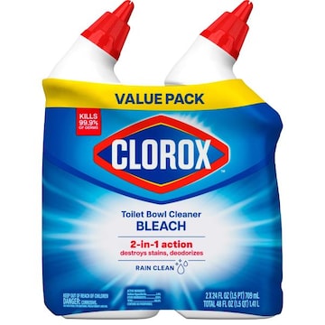 Clorox Bleach Rain Clean Toilet Bowl Cleaner Value Pack 2 pk. of 24 fl oz., $13.00