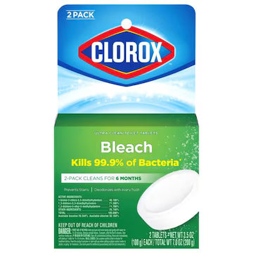 Clorox Bleach, Tablets, 2 pk. of 3.5 oz., $13.00