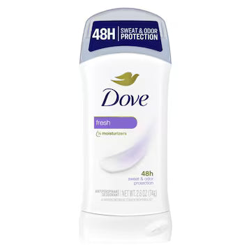 Dove Invisible Solid Antiperspirant Deodorant Stick Fresh 2.6 oz., $12.00