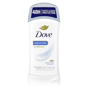 Dove Invisible Solid Antiperspirant Deodorant Stick Original Clean 2.6 oz., $12.00