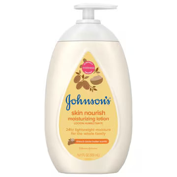 Johnson's Moisturizing Lotion, Shea & Cocoa Butter Scents, Skin Nourish 16.9 oz., $13.00