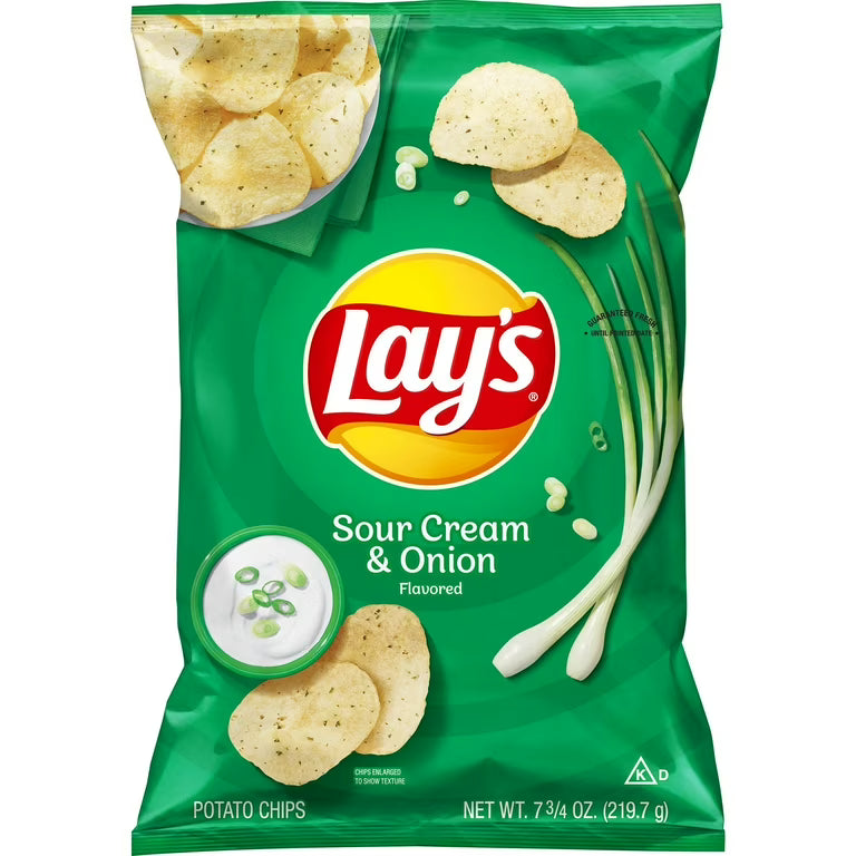 Lay's Potato Chips, Sour Cream & Onion Flavored 7.75 oz. $11.00