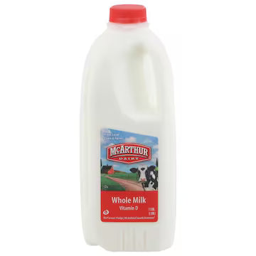 McArthur Dairy Milk, Whole 0.5 gal., $10.00