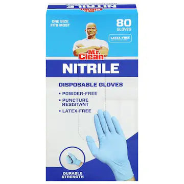 Mr. Clean Latex-Free Nitrile Disposable One Size Fits Most 80 Gloves., $20.00