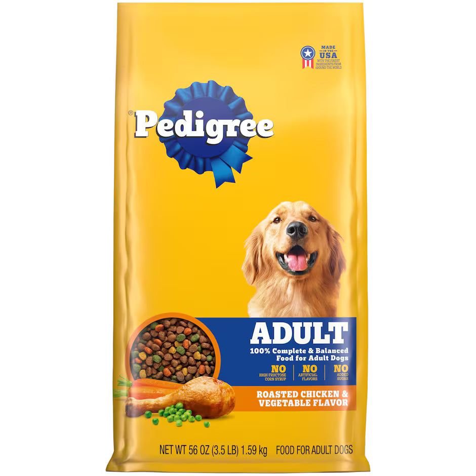 Pedigree Roasted Chicken And Vegetable Flavored Dry Dog Food 3.5 lb., $12.00