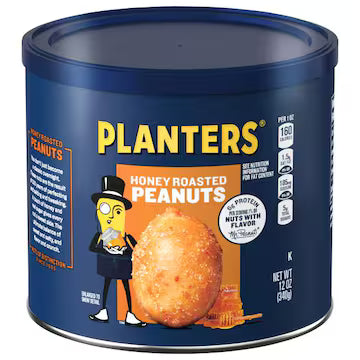 Planters Peanuts, Honey Roasted 12 oz., $10.00