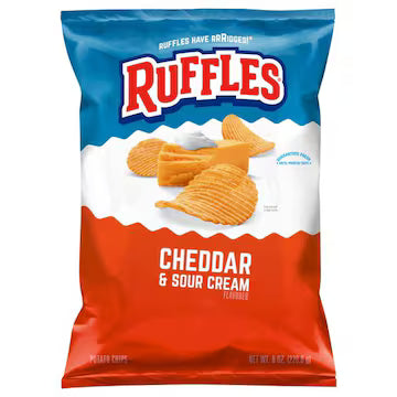Ruffles Cheddar & Sour Cream Potato Chips 8 oz., $11.00