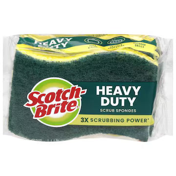 Scotch-Brite Heavy Duty Scrub 3 Sponges., $9.00