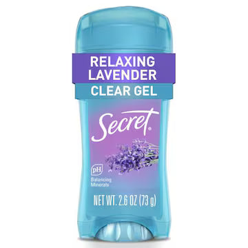 Secret Antiperspirant Deodorant, Relaxing Lavender, Clear Gel 2.6 oz., $14.00