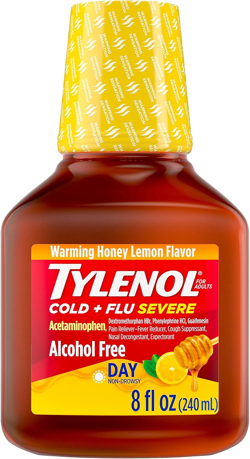 TYLENOL Cold + Flu Severe Flu Medicine, Honey Lemon Flavor Honey Lemon 8.0 fl oz, $15.00