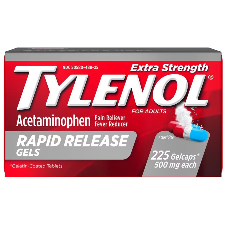 TYLENOL Pain Reliever Fever Reducer Gelcaps Extra Strength 500 mg Rapid Release 225 pk., $31.00