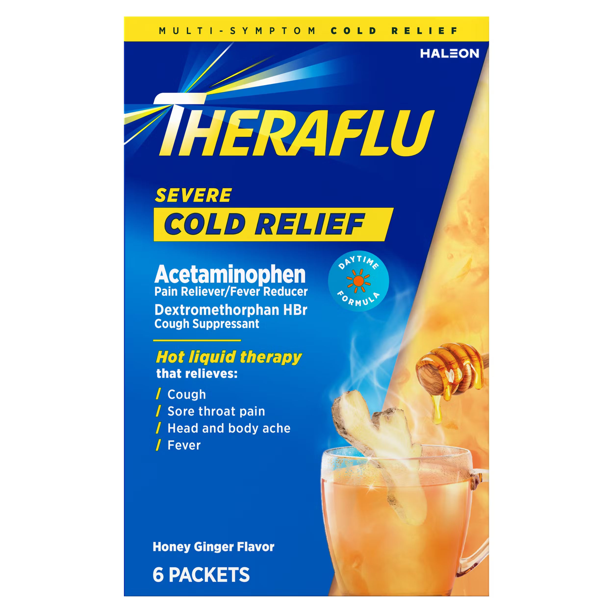 TheraFlu Daytime Severe Cold Relief Powder Honey Ginger 6.0 ea., $21.00