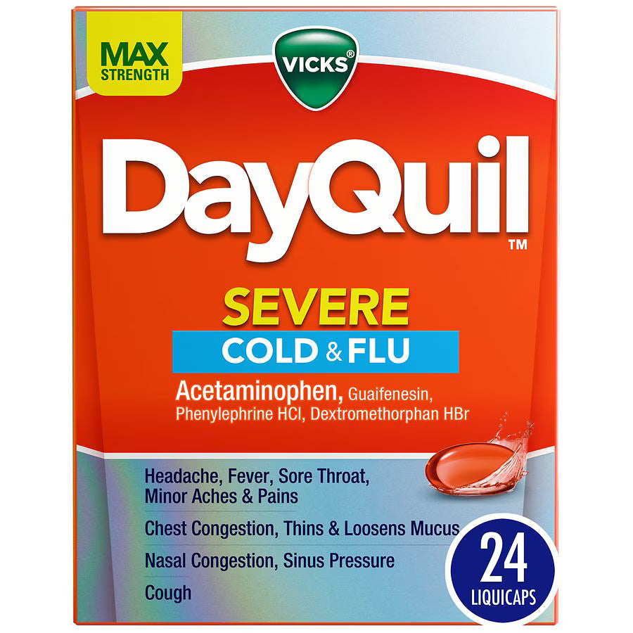 Vicks Dayquil Severe Cold & Flu LiquiCaps 24 pk., $22.00