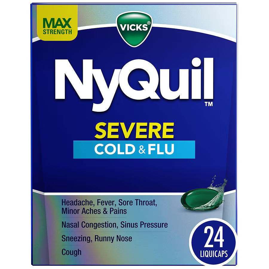 Vicks Nyquil Severe Cold & Flu LiquiCaps 24 pk., $22.00