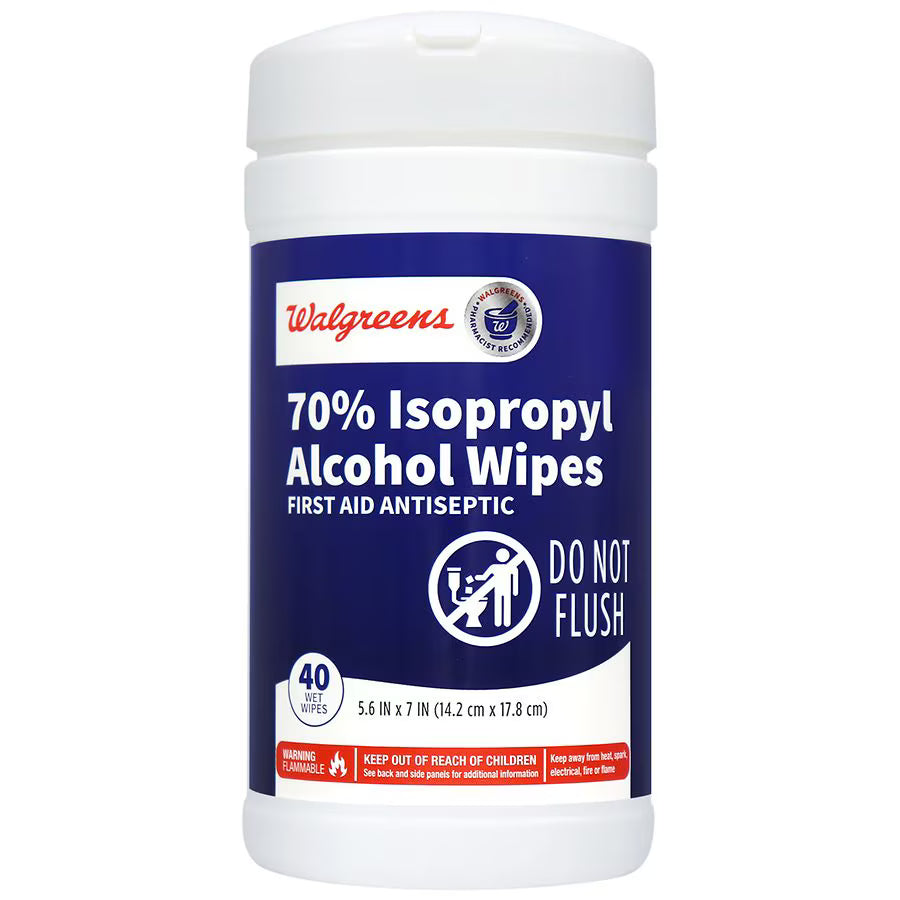 Walgreens 70% Isopropyl Alcohol Wipes 40 $13.00