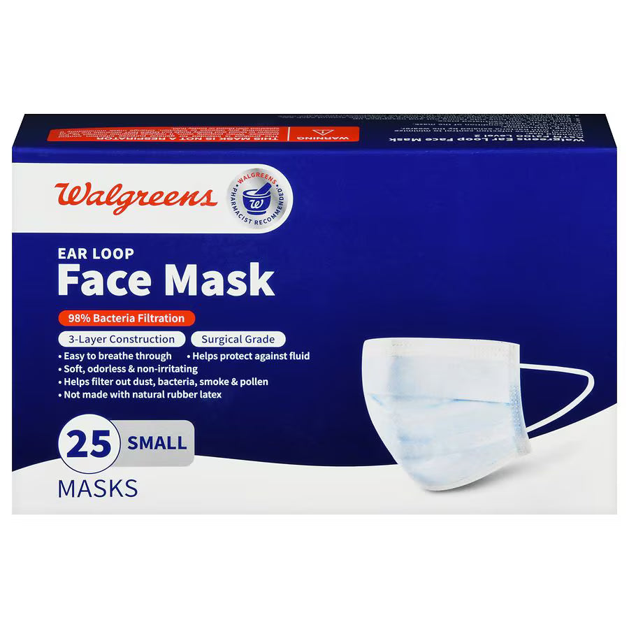 Walgreens Ear Loop Face Masks 25 $18.00