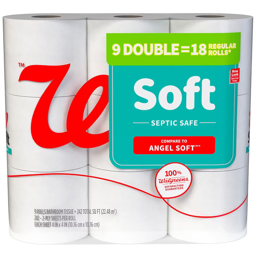 Walgreens Soft Bath Tissue 9 roll., $11.00