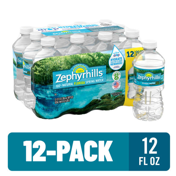 Zephyrhills Florida Spring Water 12 pk of 12 fl oz., $11.00